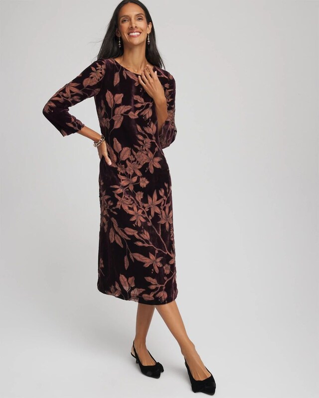 Burnout Velvet Midi Dress - image 2